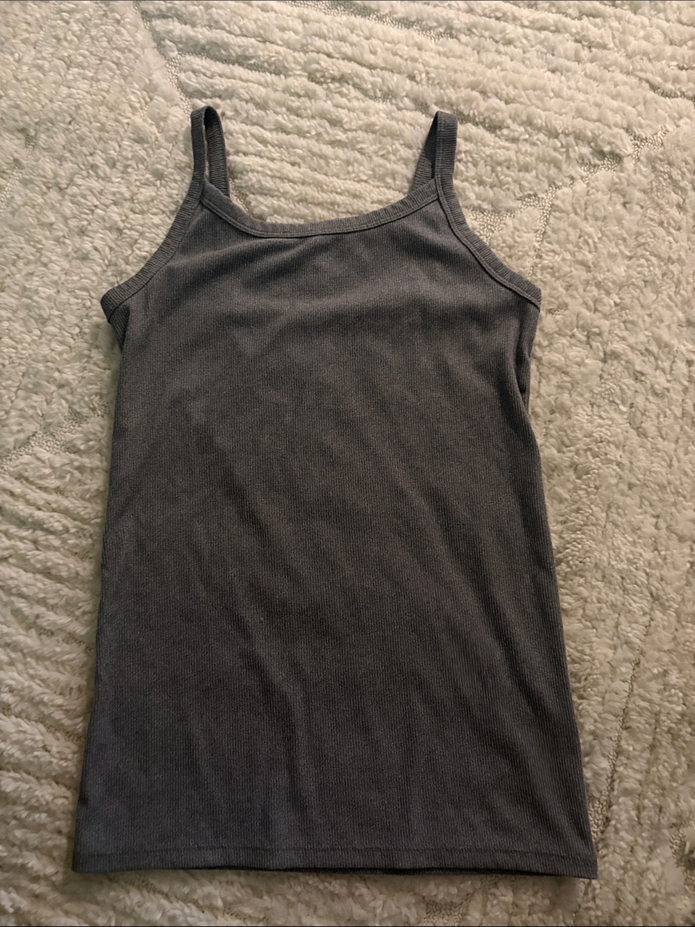 Women’s Gray Ribbed Tank Top - Sleeveless Camisole